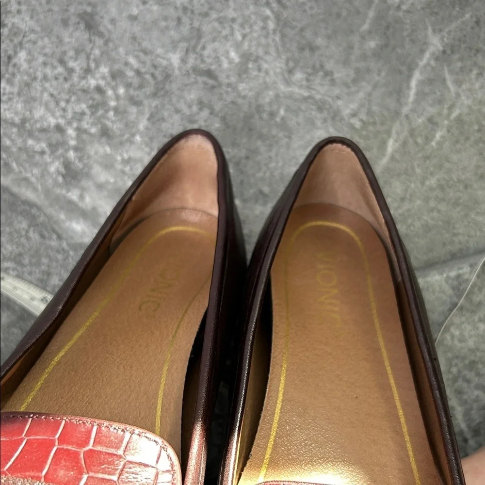 Vionic Burgundy Pointed Toe Penny Loafers Savannah Size 7 Fall Academia Autumn - Picture 15 of 16